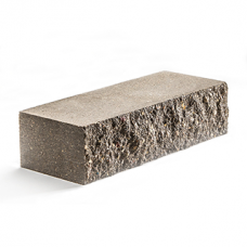 Кирпич бетонный полнотелый 1-сторонний колотый Пепельный